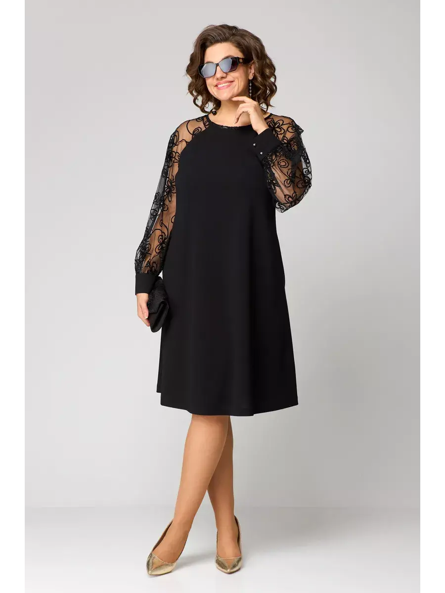 Lidia | Classic Dress with Lace Sleeves