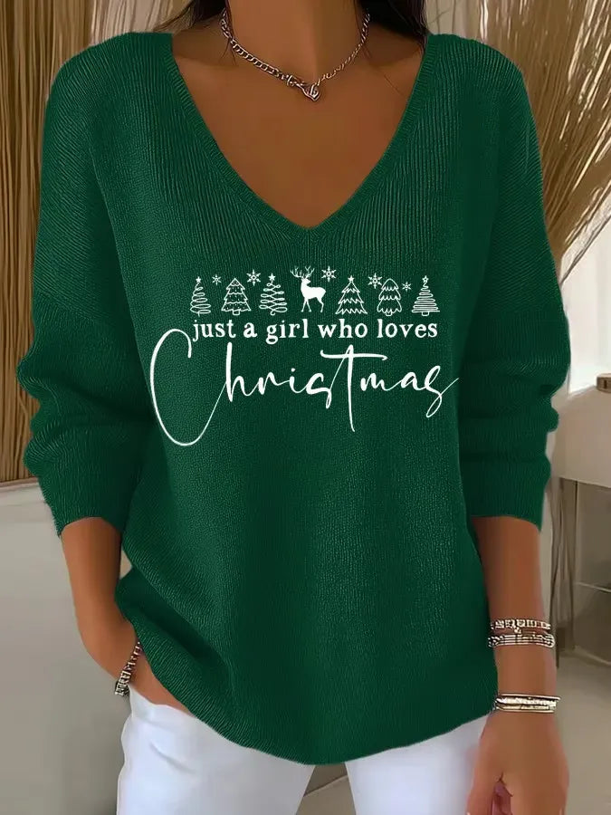 Natalia Christmas | Christmas Sweater with Glitter Tree
