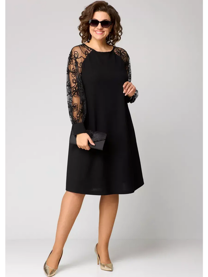Lidia | Classic Dress with Lace Sleeves